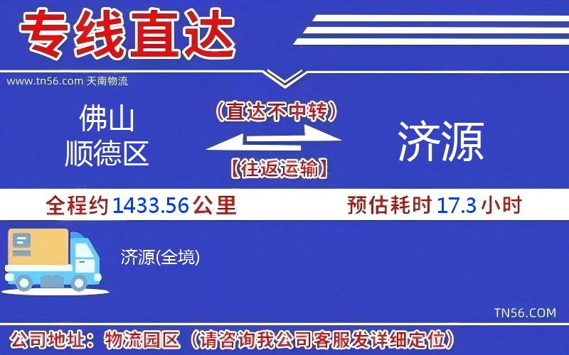 佛山顺德区到济源货运公司 佛山顺德区到济源货运公司