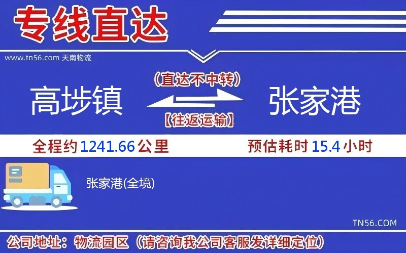 高埗镇到张家港物流公司