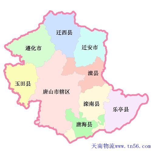 东莞到唐山货运地图