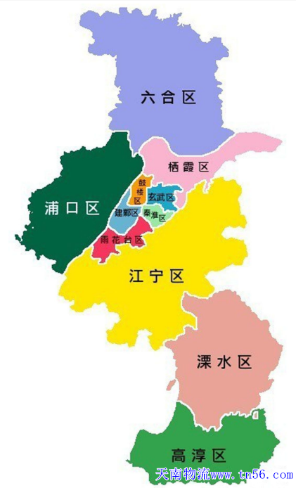 东莞到南京市货运地图