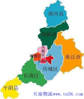 东莞到济南市货运地图