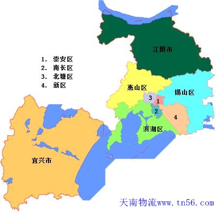 东莞到无锡市货运地图