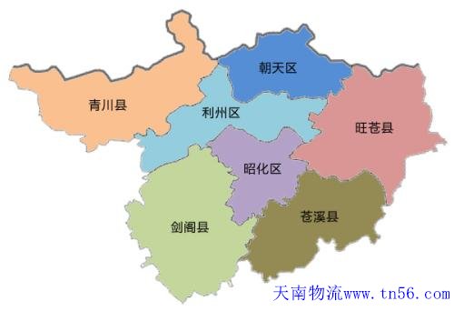 东莞到广元货运地图